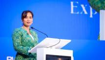 Wakil Menteri Pariwisata Ni Luh Puspa saat membuka Bali Wellness and Beauty Expo 2026 di Bali Beach Convention Center, Sanur, Bali, Jumat (5/6/2026).