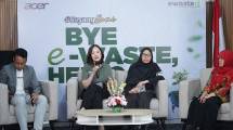 Leny Ng, President Director, Acer Indonesia berbicara mengenai konsistensi Acer melalui gerakan sayangi bumi