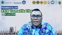 Deputi Bidang Pengembangan Sumber Daya Perpustakaan Perpusnas, Adin Bondar memberikan pembekalan kepada peserta KKN Tematik Literasi 2026.